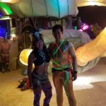 April Peregrino and Dondon Bales at Burning Man in Black Rock City, Nevada